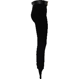 Black Knit Stirrup Leggings