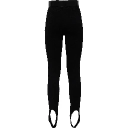 Black Knit Stirrup Leggings
