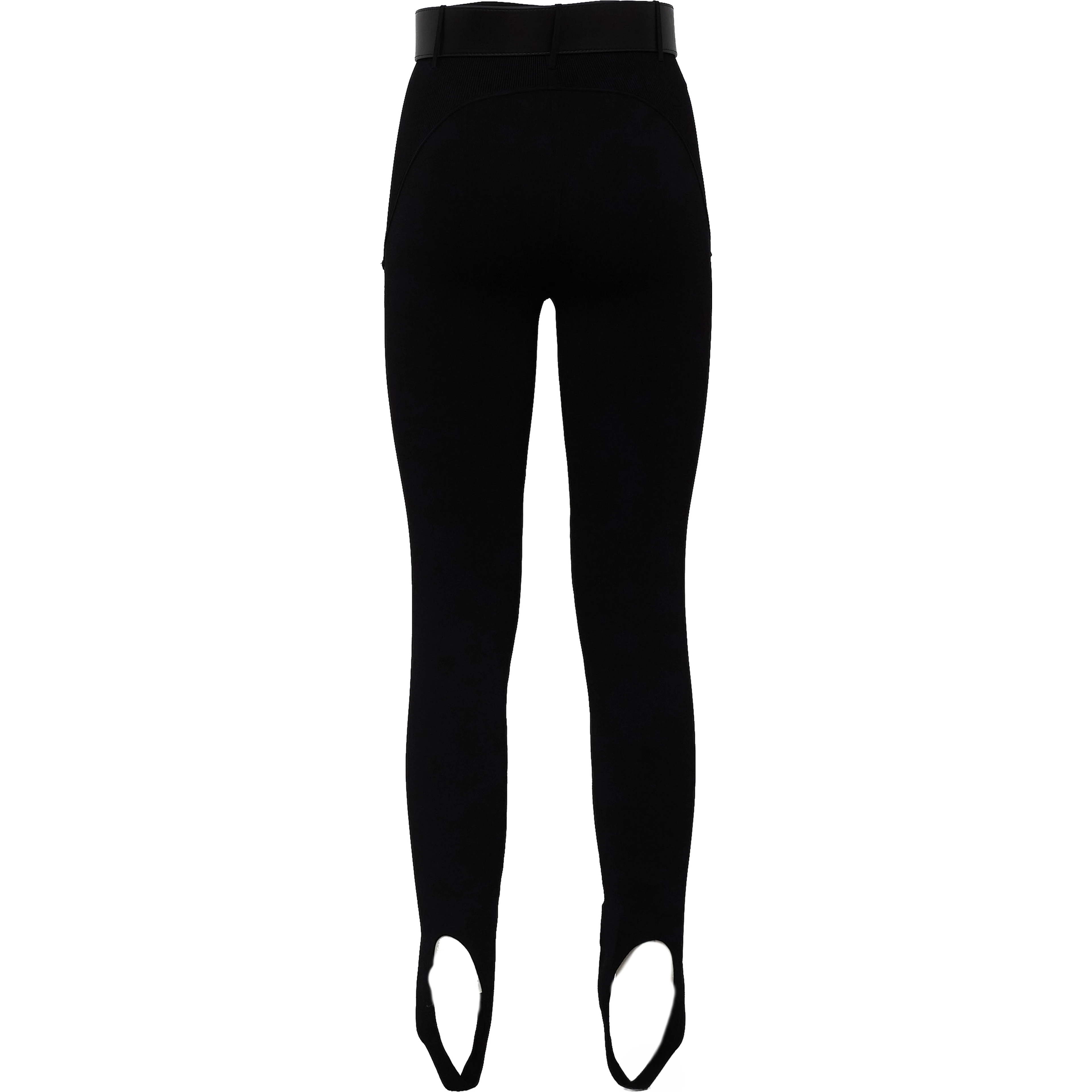 Black Knit Stirrup Leggings