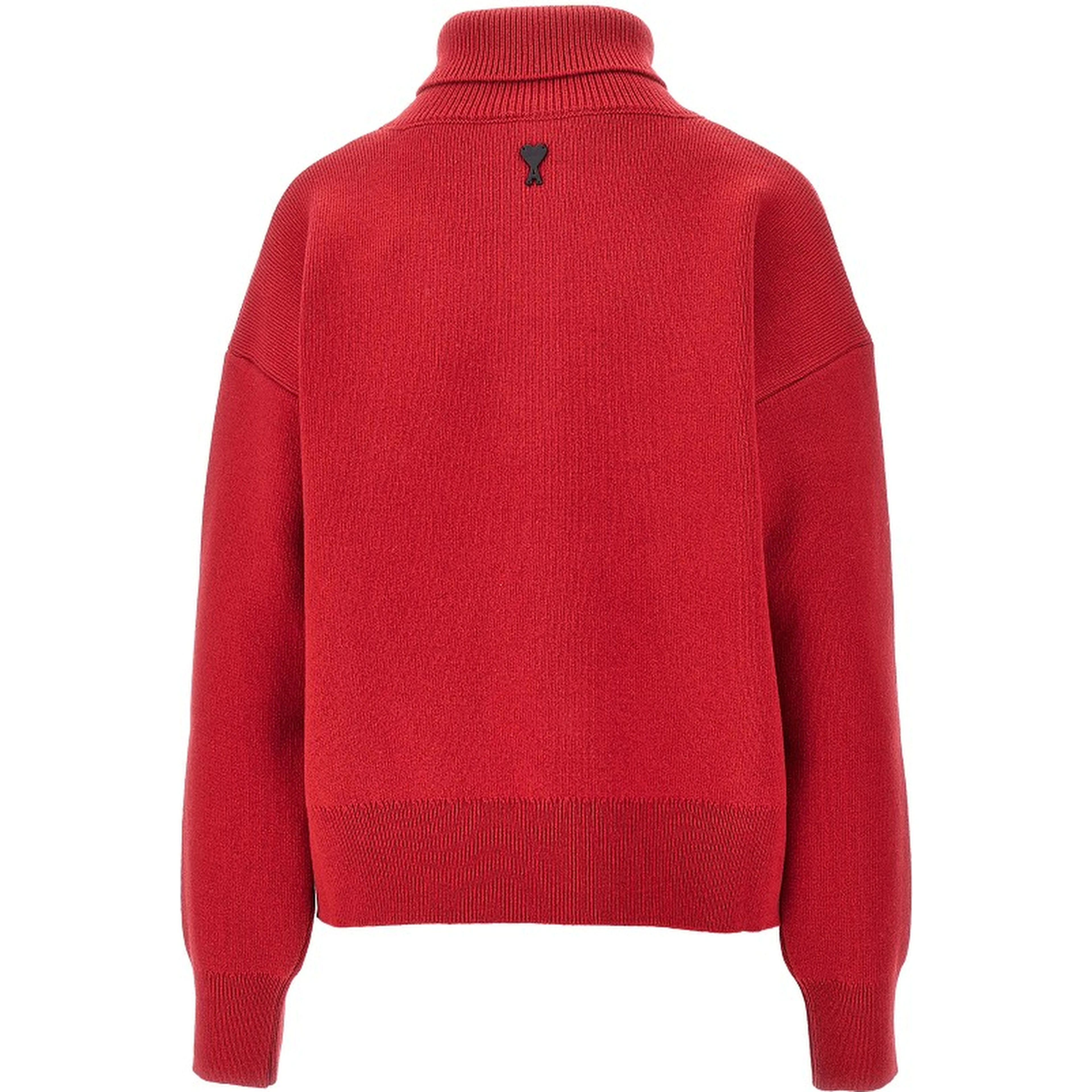 Buttoned high-neck wool sweater