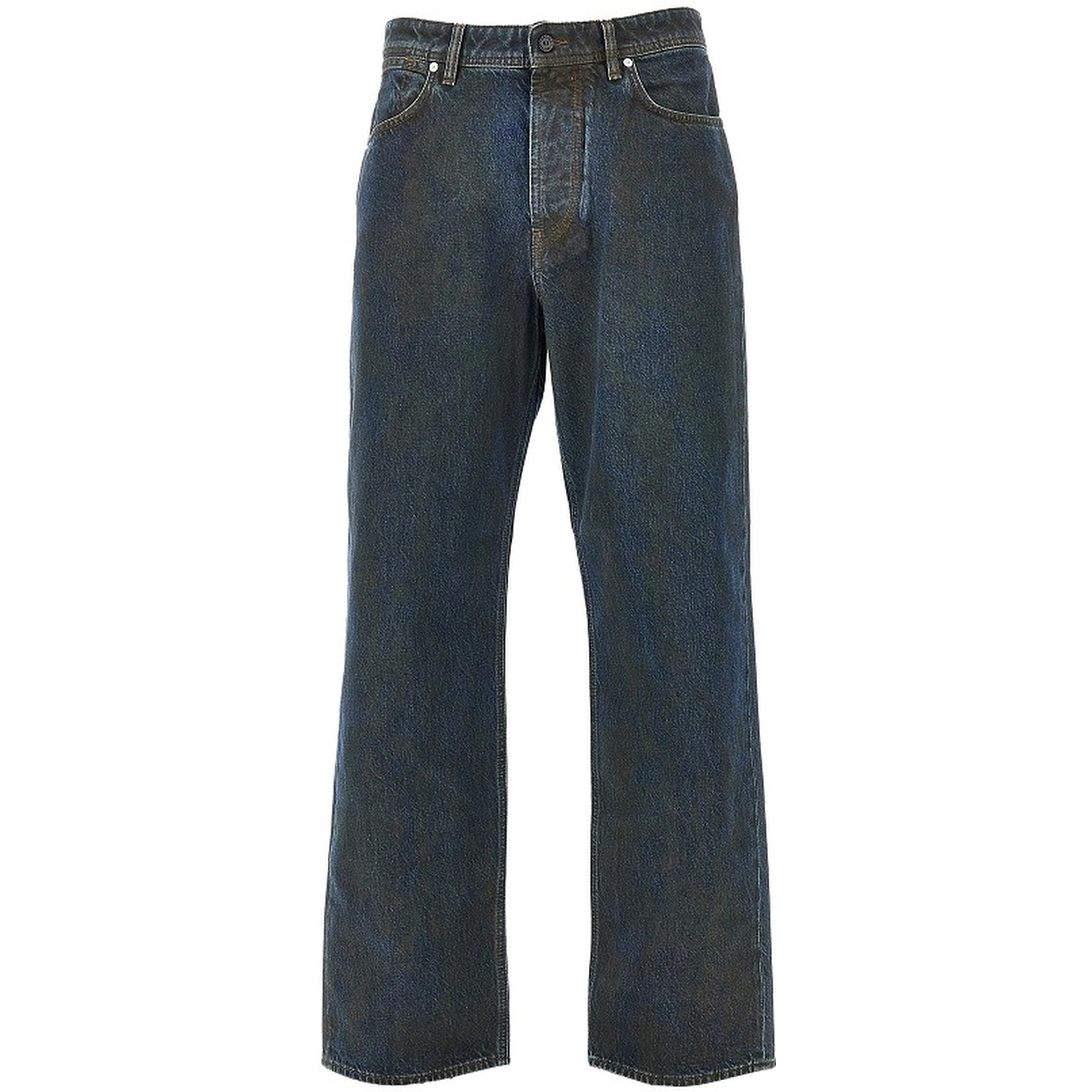 Loose fit Laser Pigment Indigo denim jeans