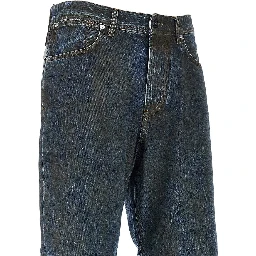 Loose fit Laser Pigment Indigo denim jeans