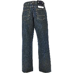 Loose fit Laser Pigment Indigo denim jeans