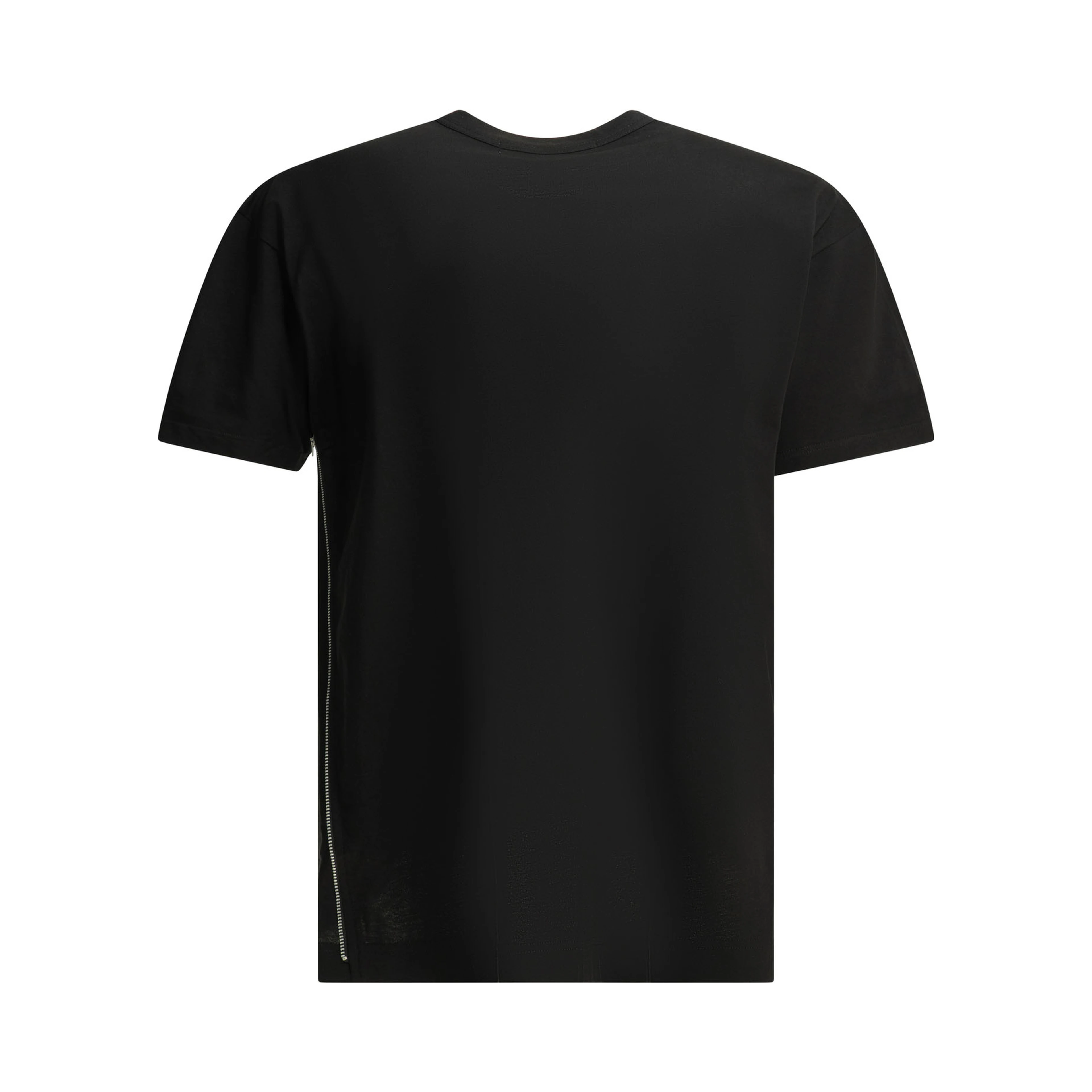 Crew-neck T-shirt with zipper detail