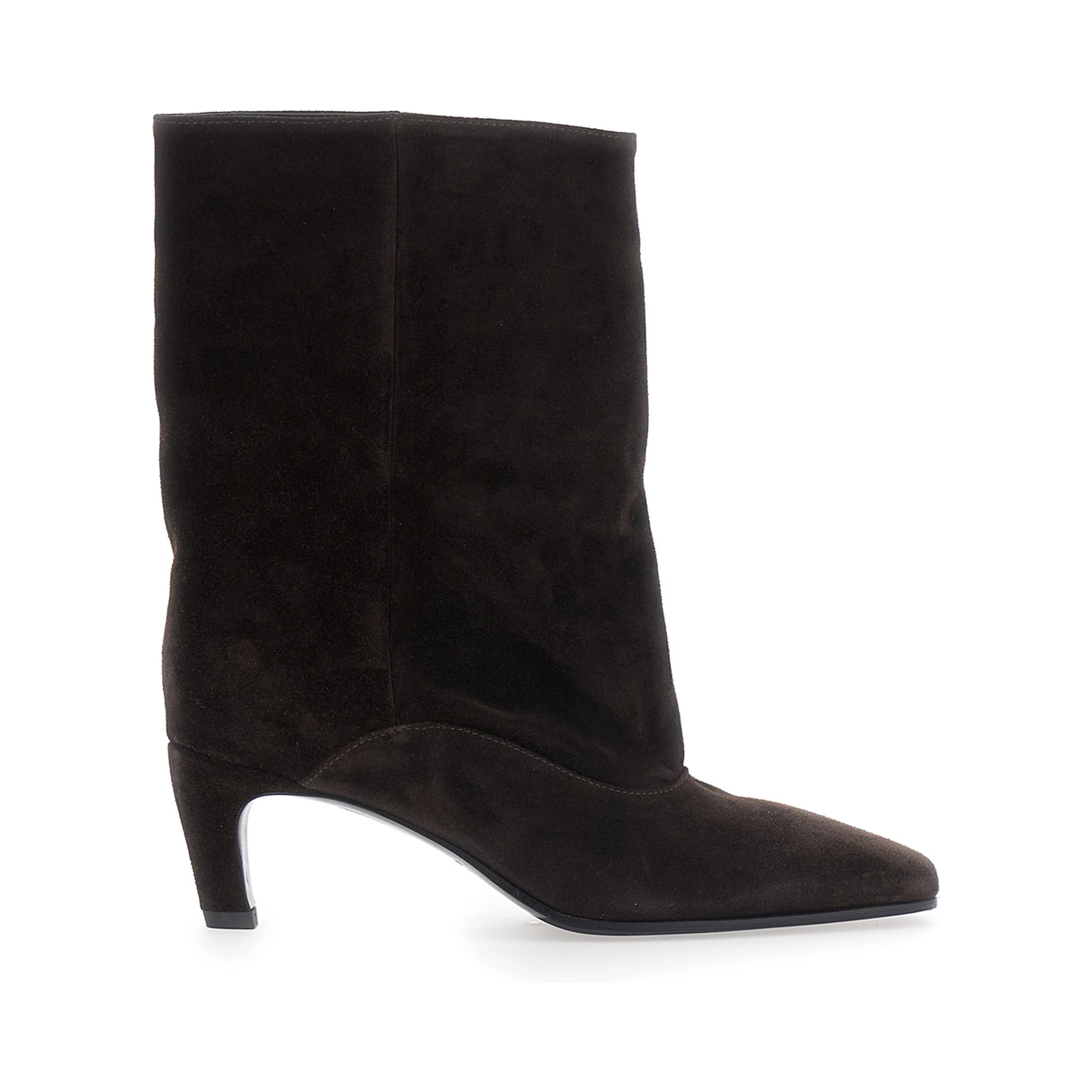 Amber Brown ankle boots with pointed design in suede for women
