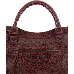 Le City Bordeaux Medium Handbag with Adjustable and Removable Strap in Leather for Women