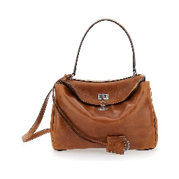 Rodeo Brown Shoulder bag with Adjustable and Removable Strap in Leather for Women