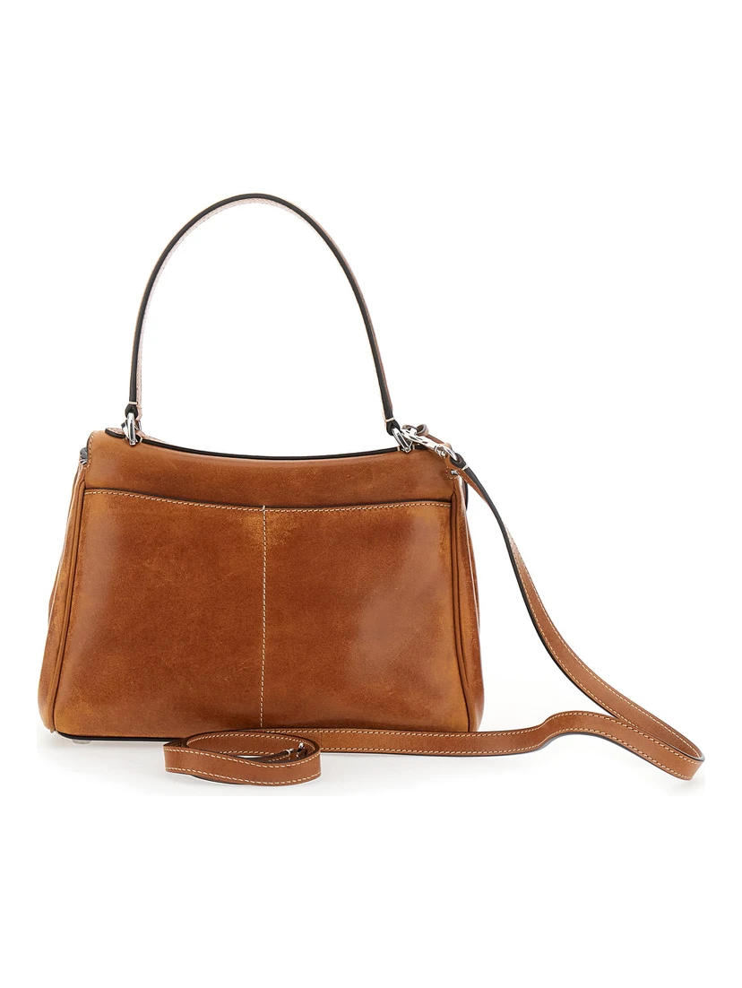 Rodeo Brown Shoulder bag with Adjustable and Removable Strap in Leather for Women