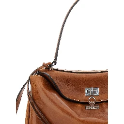 Rodeo Brown Shoulder bag with Adjustable and Removable Strap in Leather for Women