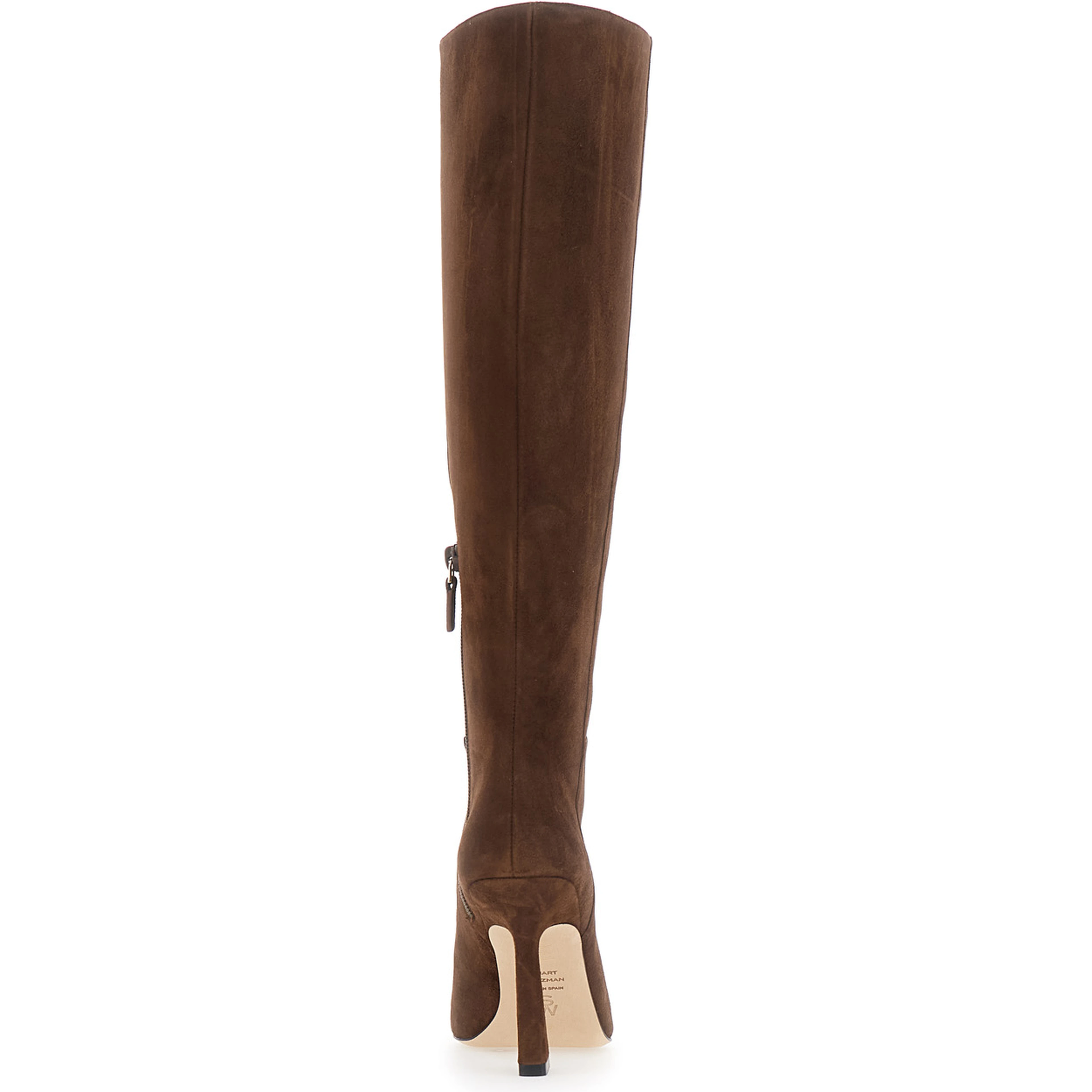 Vinnie Brown knee-high boots with high heel and pointed design leather for women