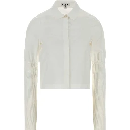 RIB SLEEVE SHIRT COTTON POPLI