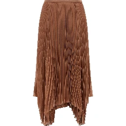 Brown Silk Midi Skirt