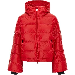 Red Nylon Full-Length Jacket
