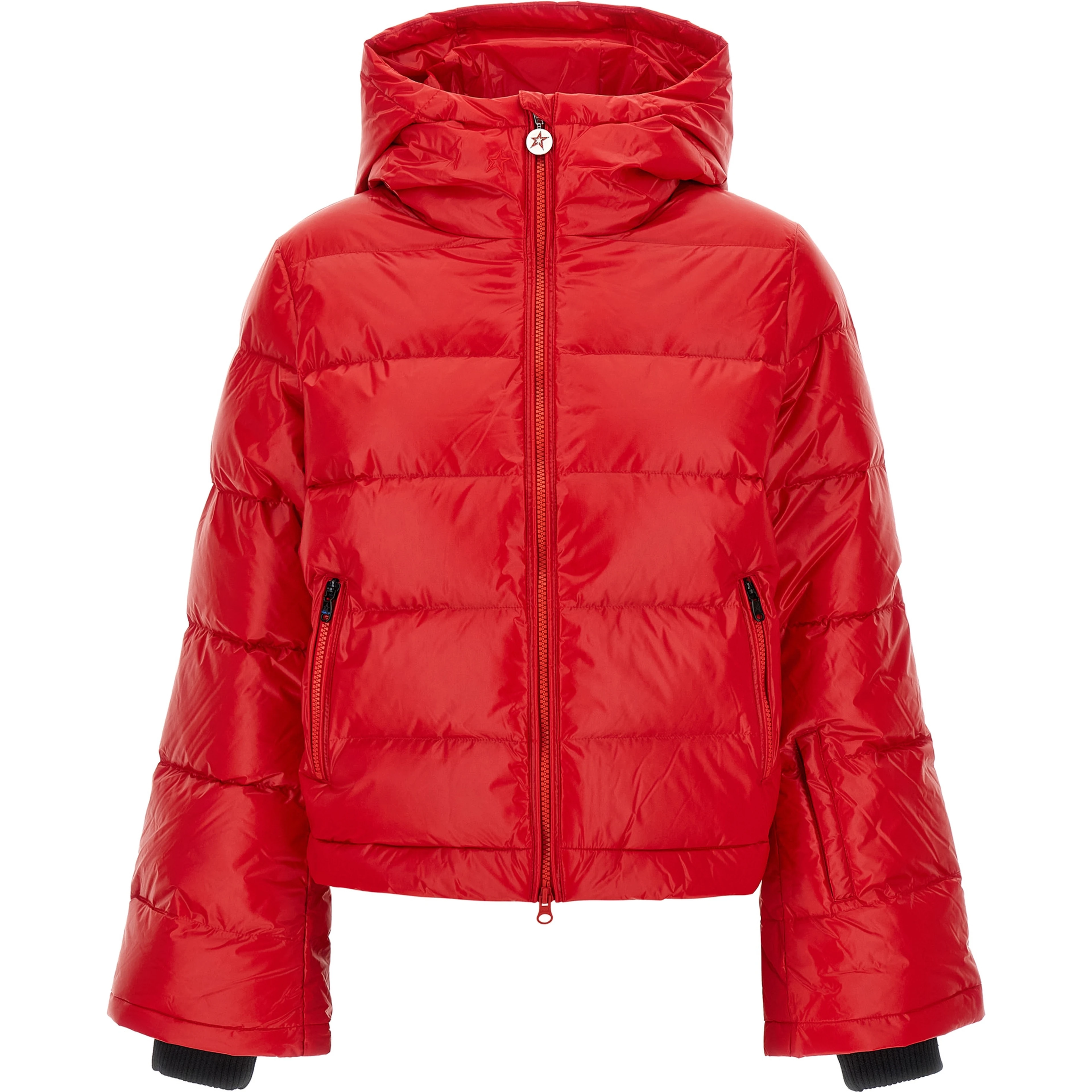 Red Nylon Full-Length Jacket