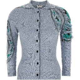 Blue Wool Cardigan
