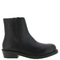 Black Calfskin Ankle Boots