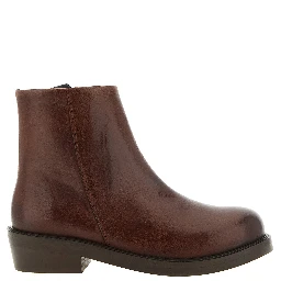 Brown Calfskin Ankle Boots