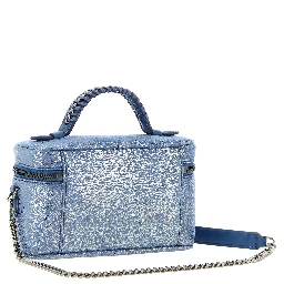 Blue Polyester Crossbody Bag