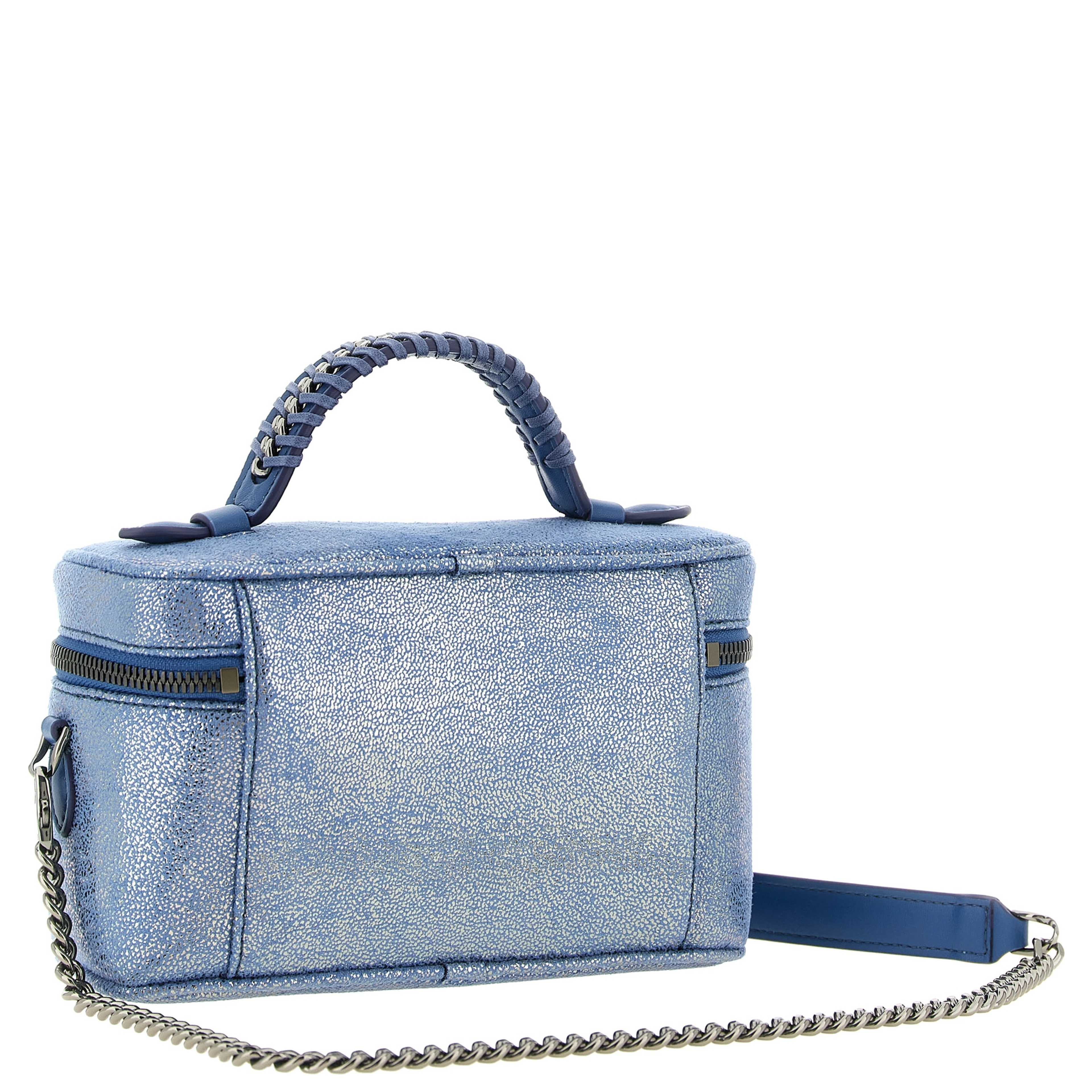 Blue Polyester Crossbody Bag