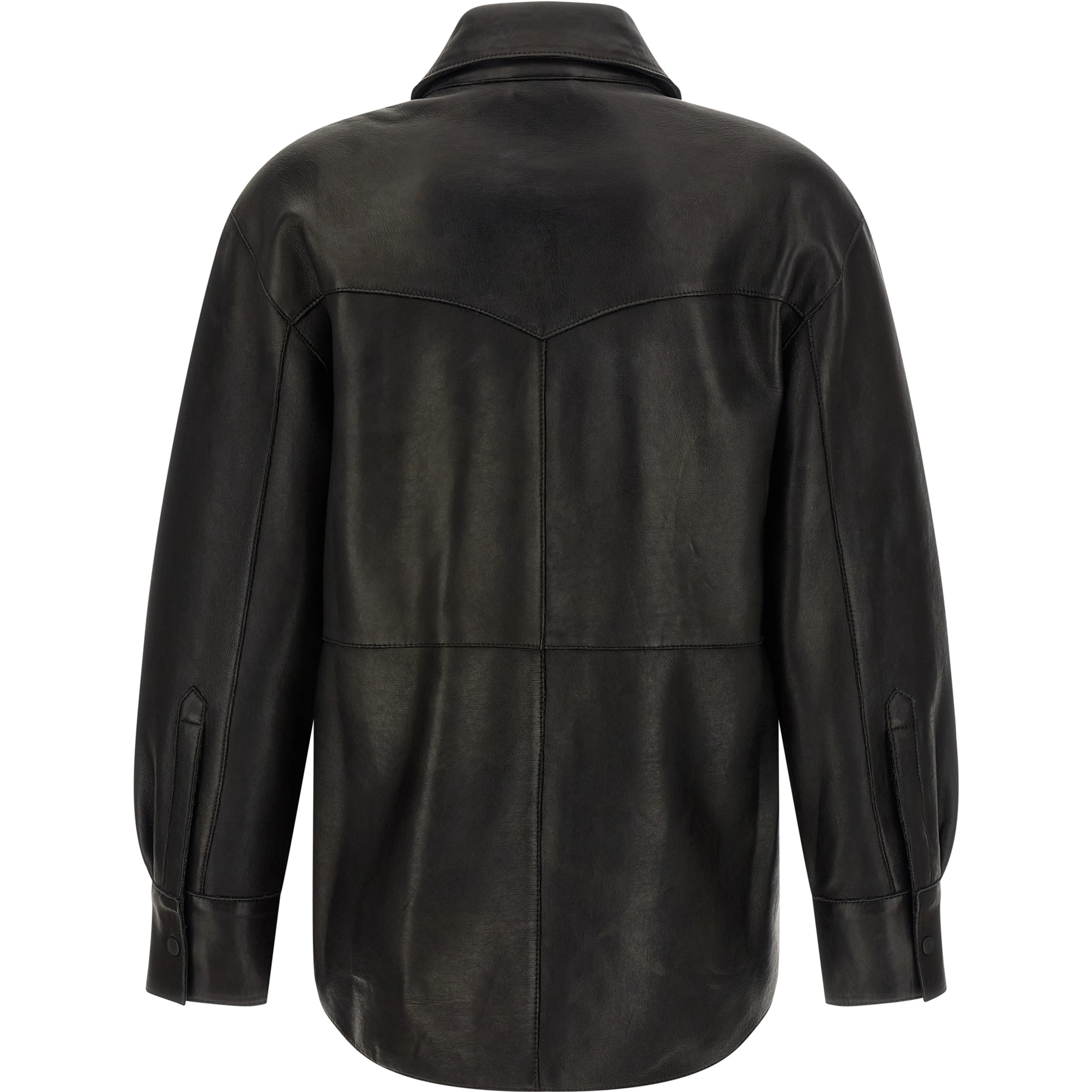 Black Lamb Leather Blouse