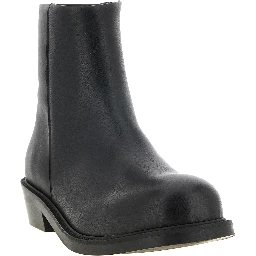 Black Calfskin Ankle Boots
