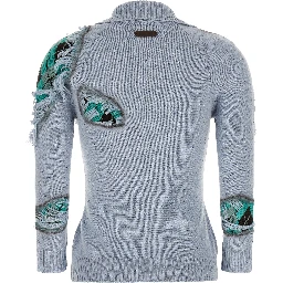 Blue Wool Cardigan