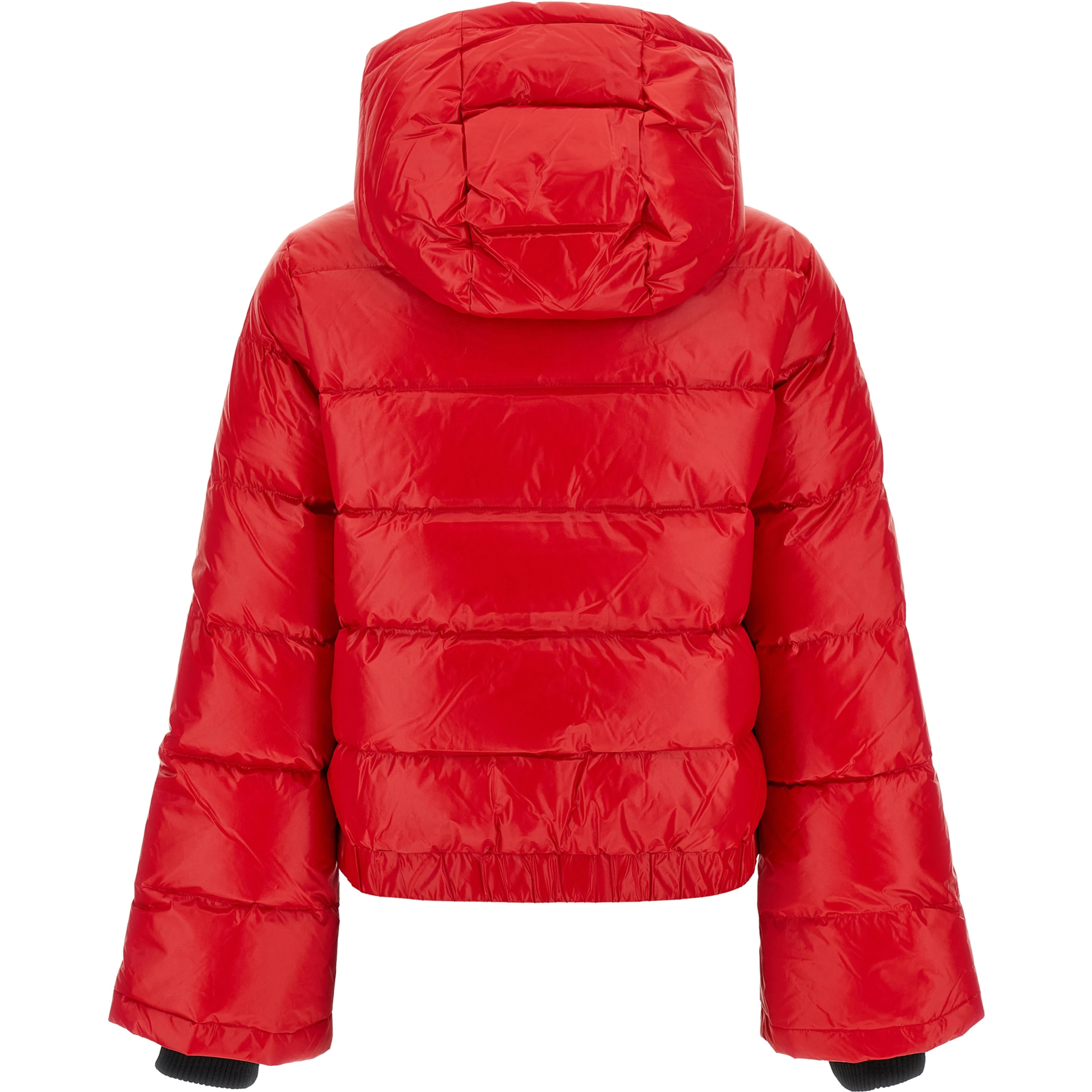 Red Nylon Full-Length Jacket