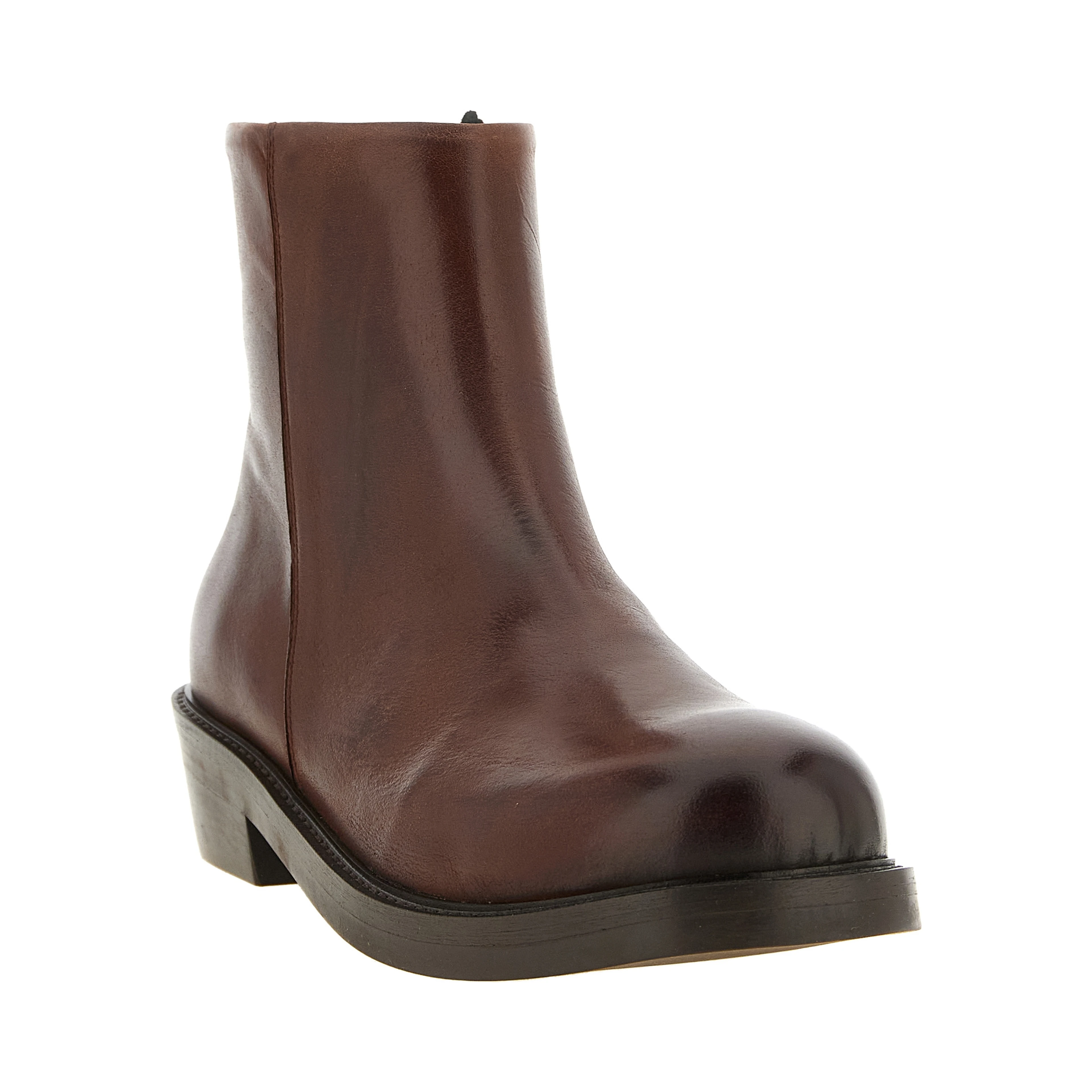 Brown Calfskin Ankle Boots