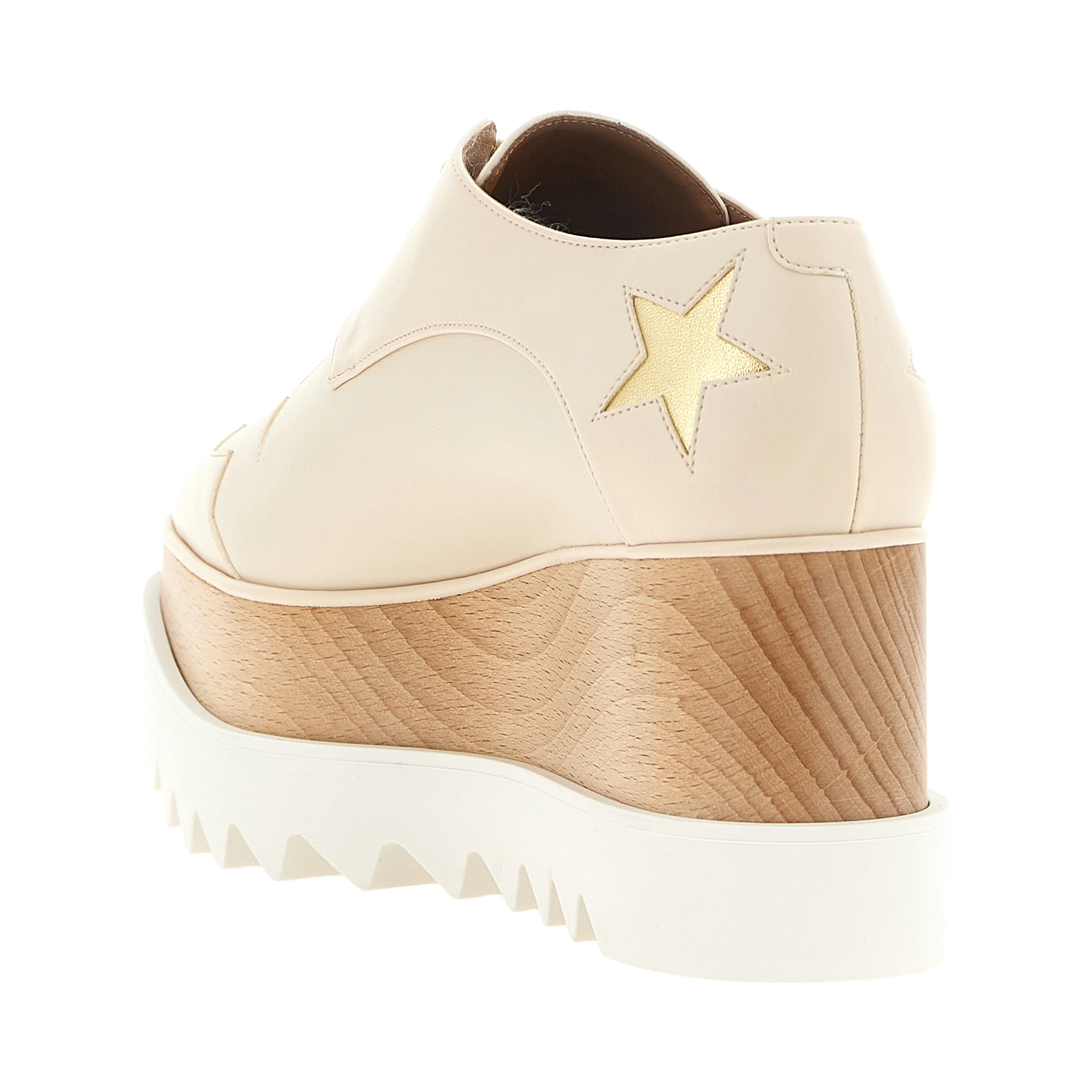 White Polyester Wedge Sandals