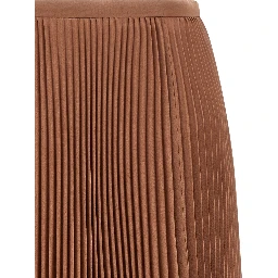 Brown Silk Midi Skirt