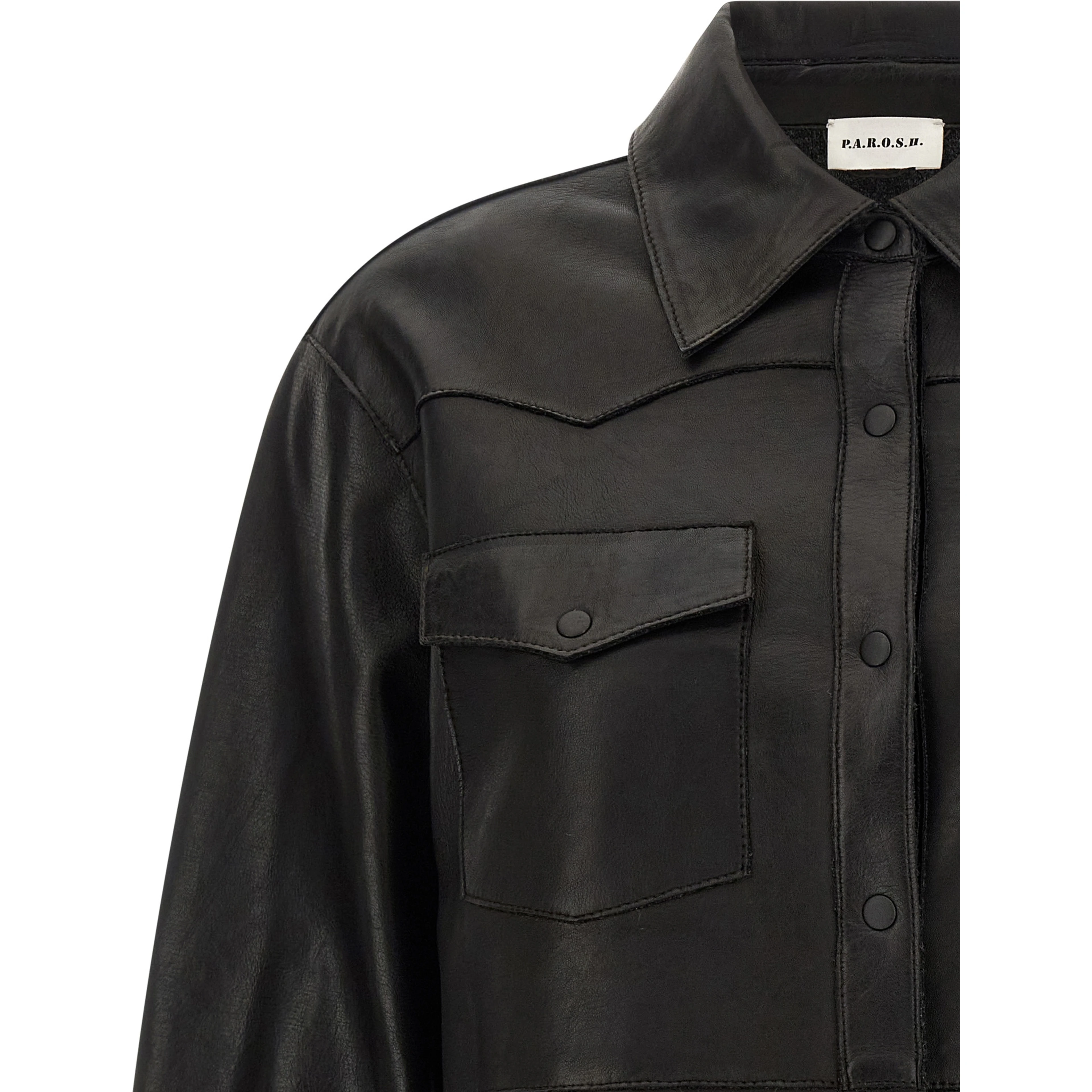 Black Lamb Leather Blouse