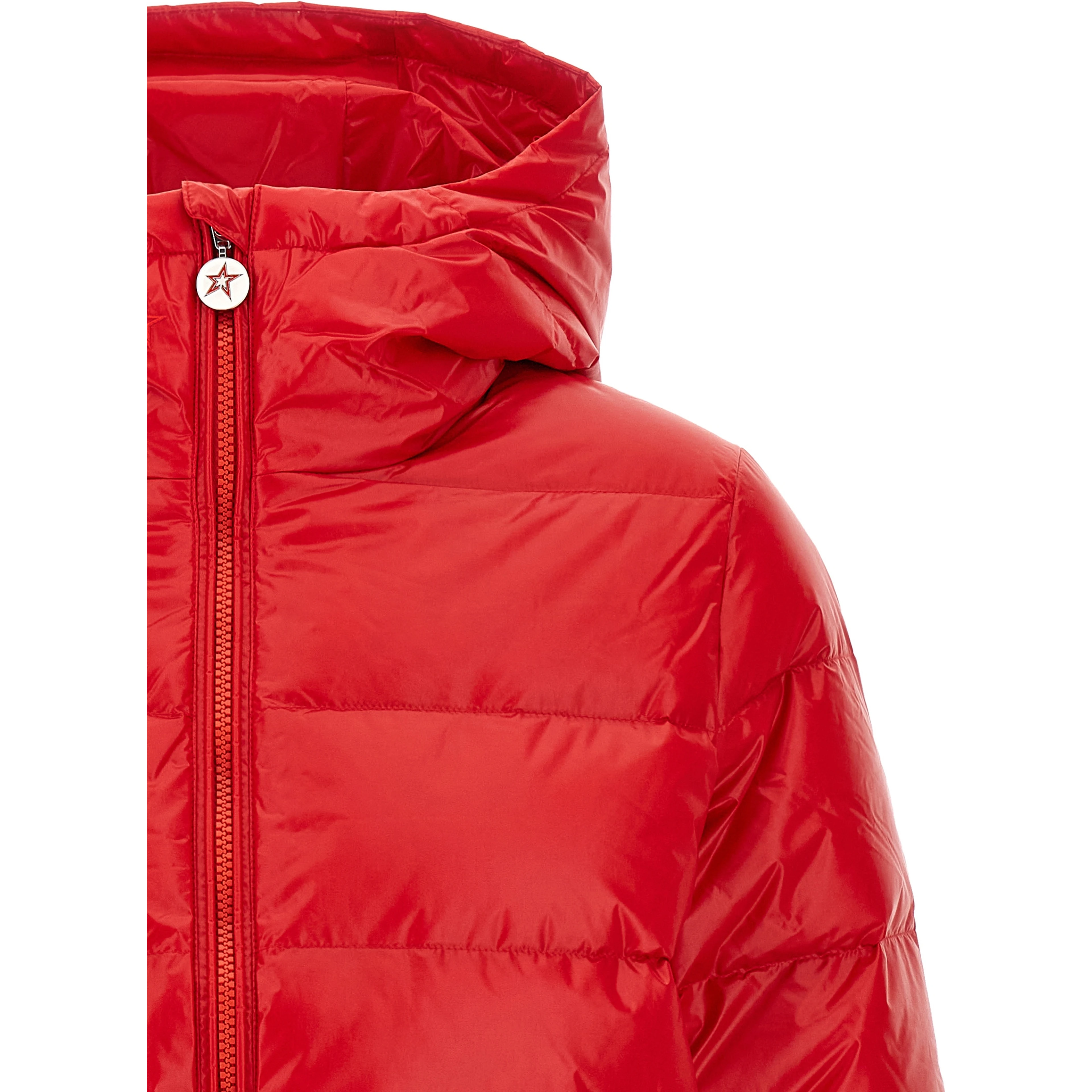 Red Nylon Full-Length Jacket