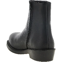Black Calfskin Ankle Boots