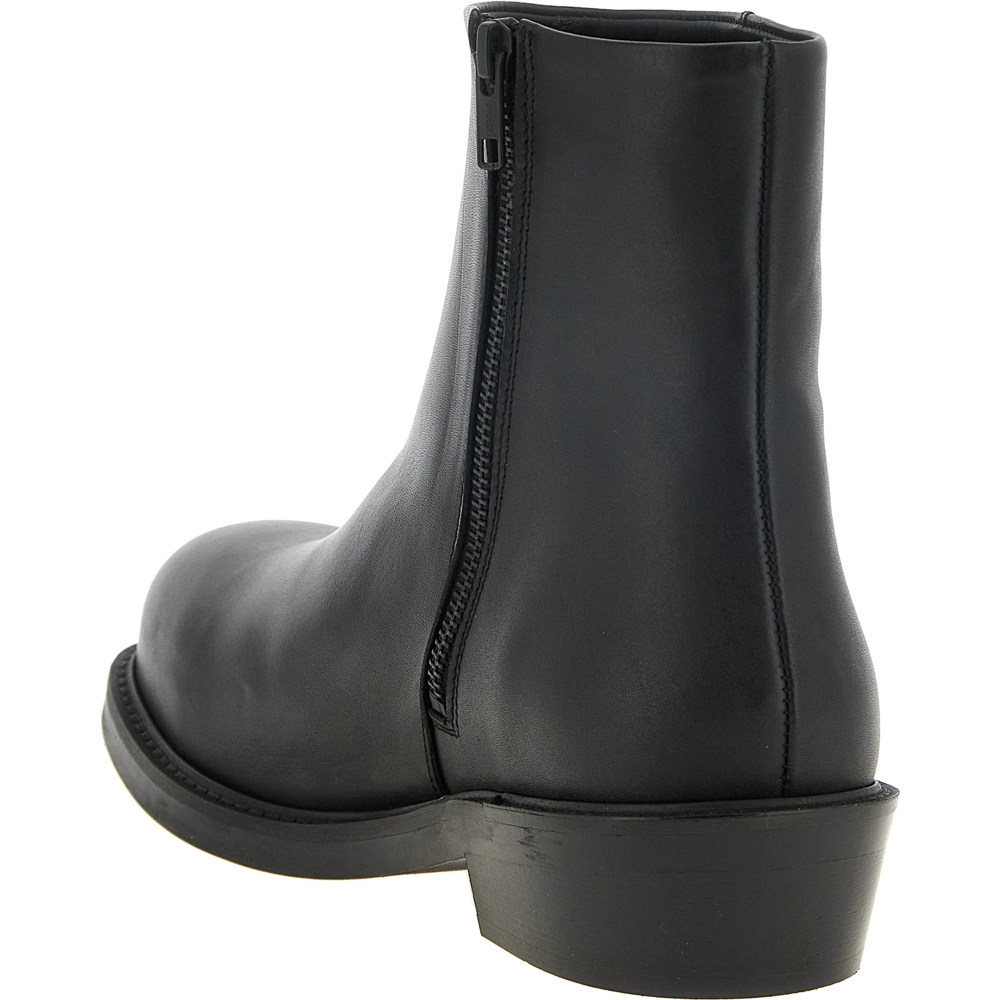 Black Calfskin Ankle Boots