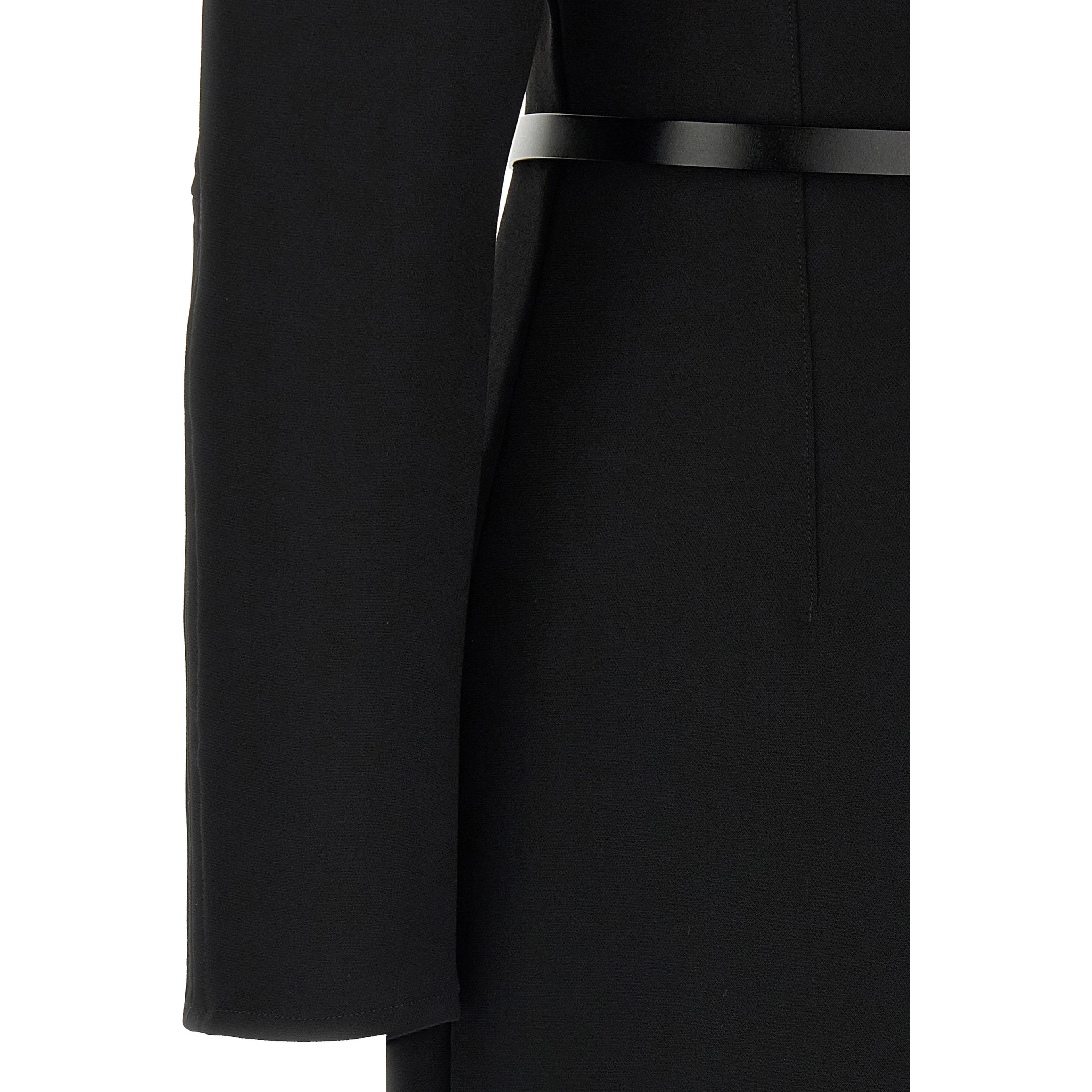 Black Polyester Midi Dress