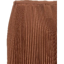 Brown Silk Midi Skirt