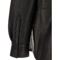 Black Lamb Leather Blouse