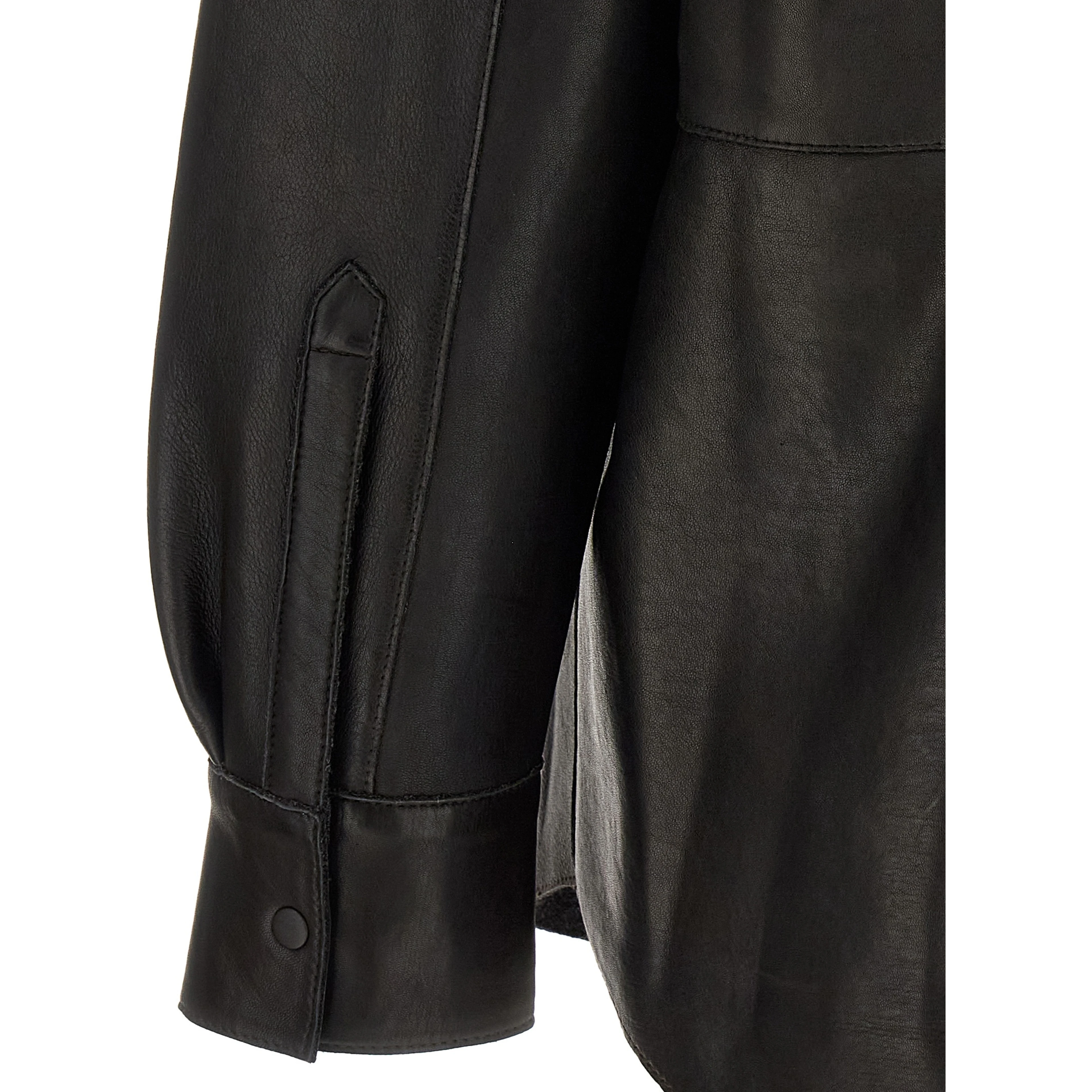 Black Lamb Leather Blouse