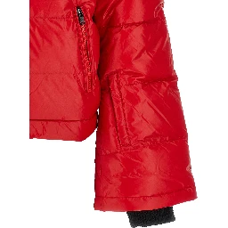 Red Nylon Full-Length Jacket