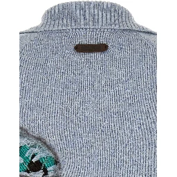 Blue Wool Cardigan