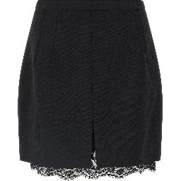 Black Virgin Wool Long Skirt