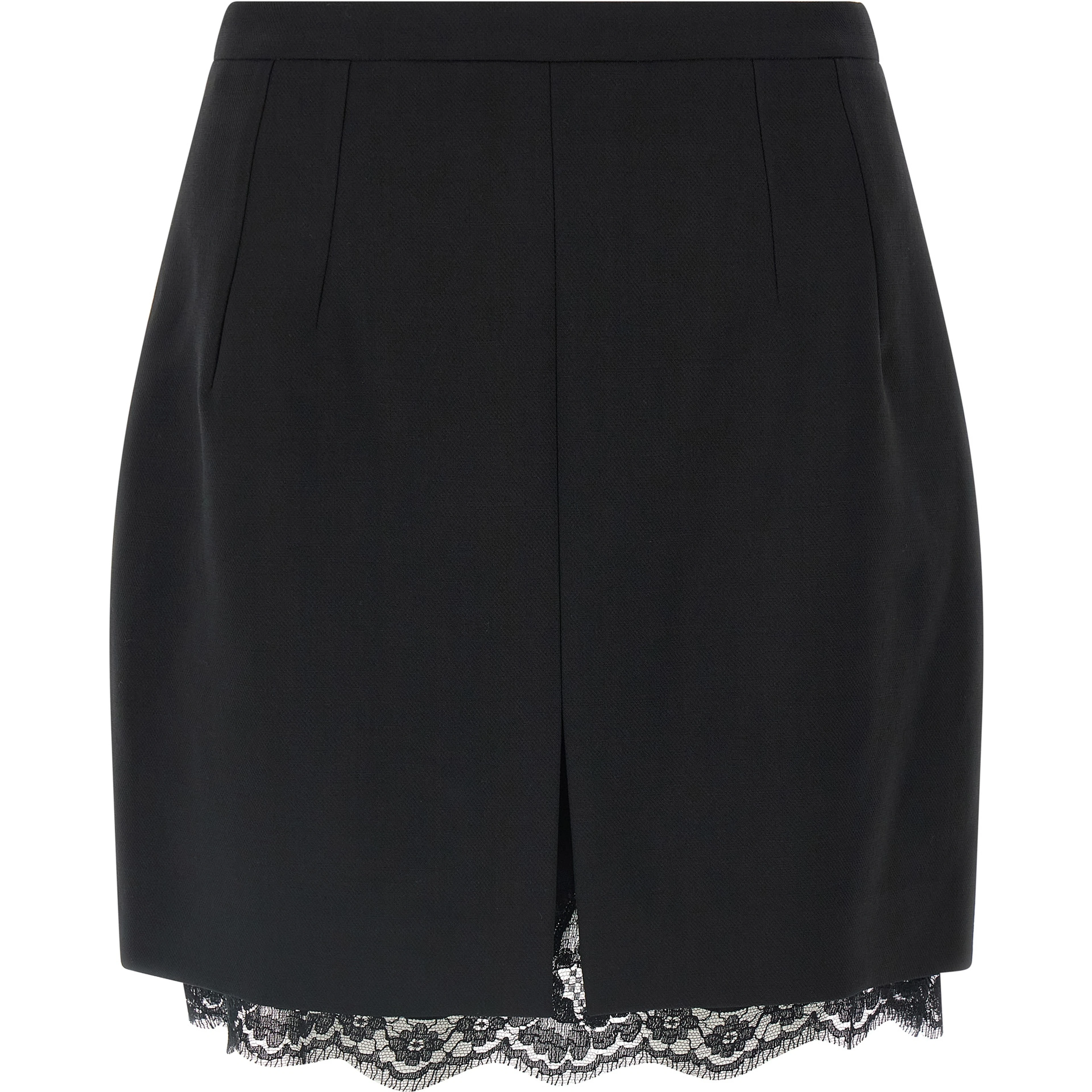Black Virgin Wool Long Skirt