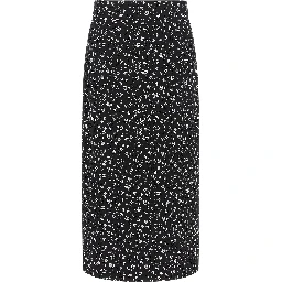 Bicolor Silk Midi Skirt