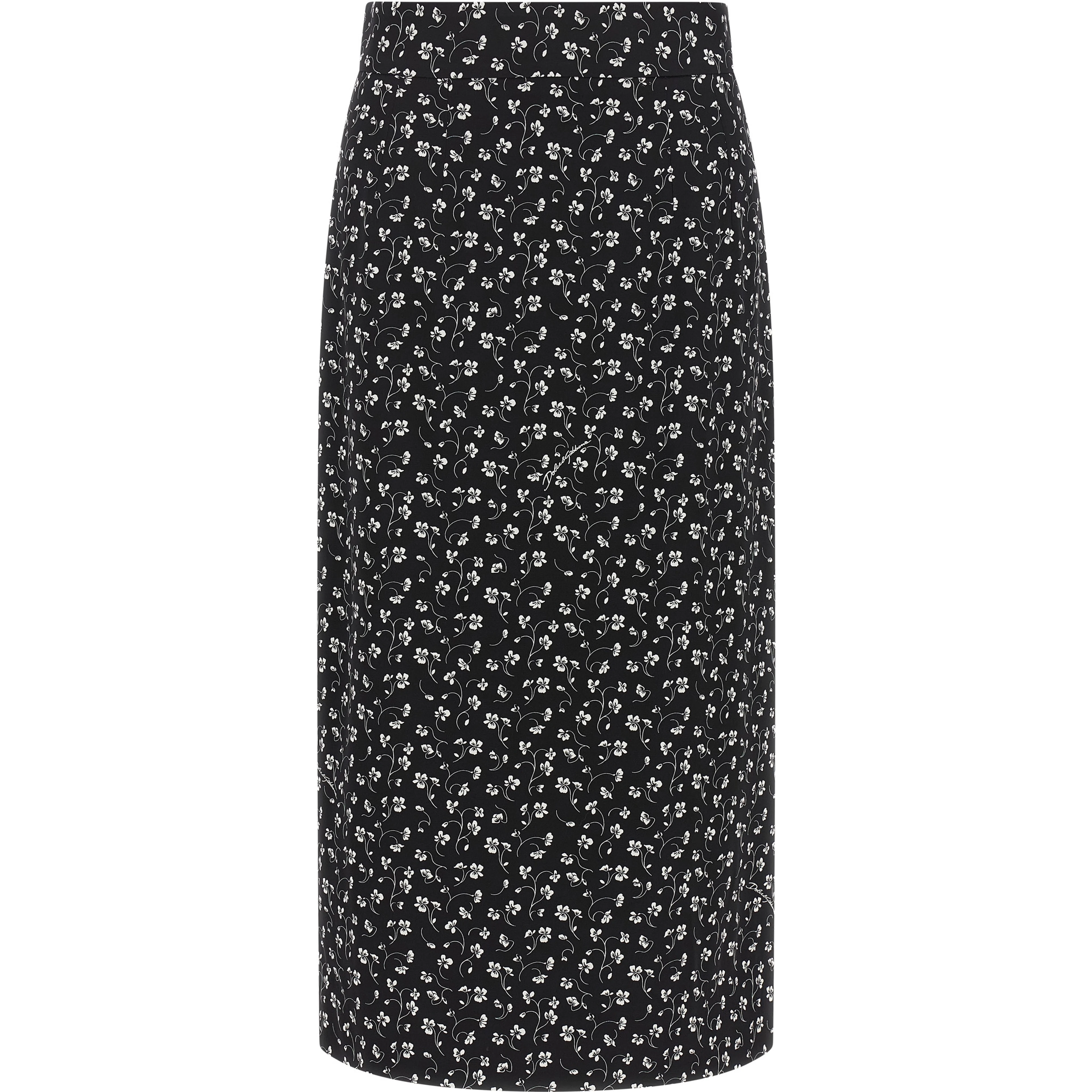Bicolor Silk Midi Skirt