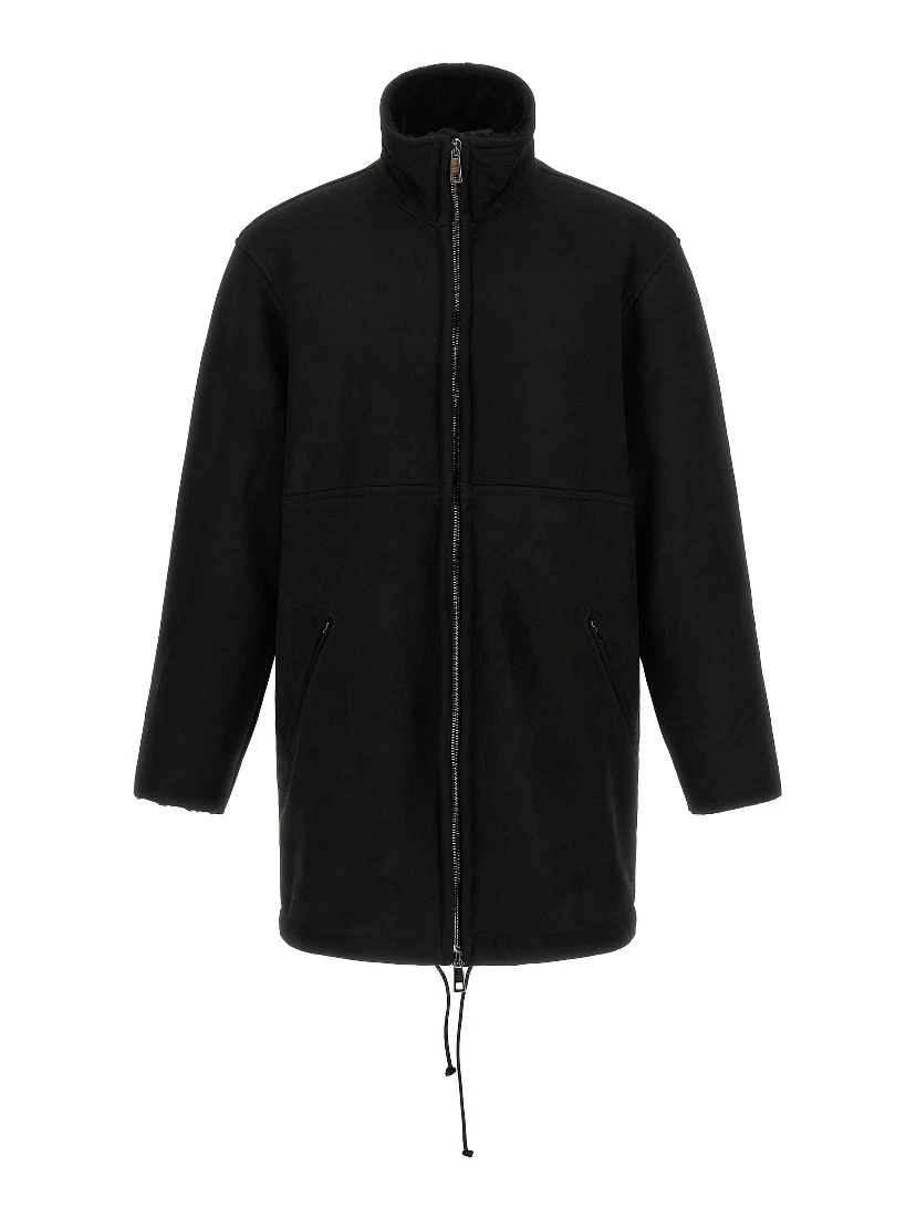 Black Lamb Leather Coat