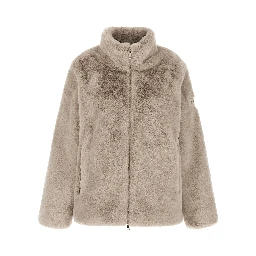 Beige Polyester Full-Length Jacket