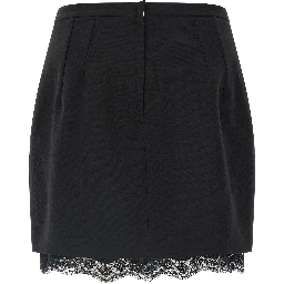 Black Virgin Wool Long Skirt