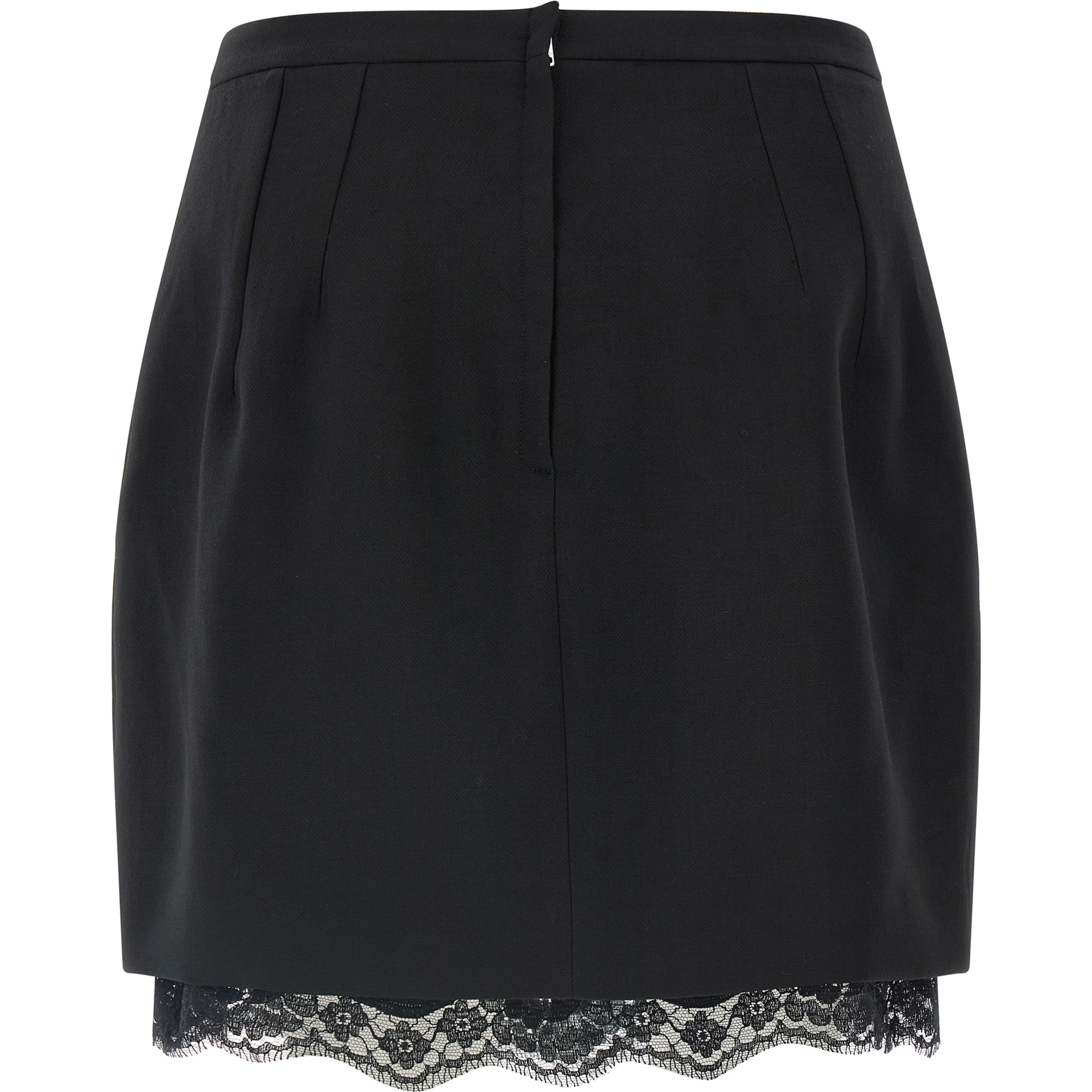 Black Virgin Wool Long Skirt