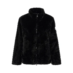 Black Polyester Full-Length Jacket