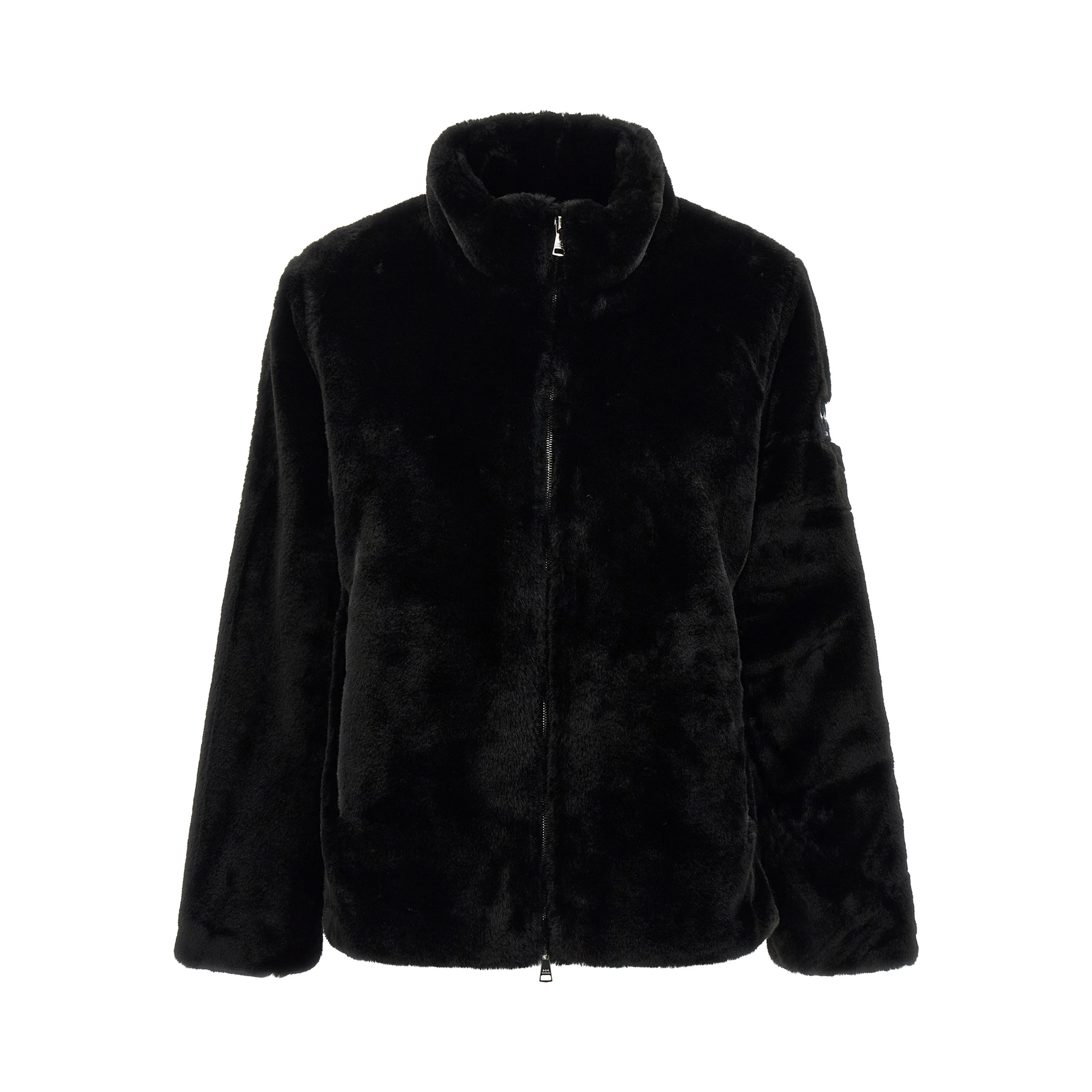 Black Polyester Full-Length Jacket